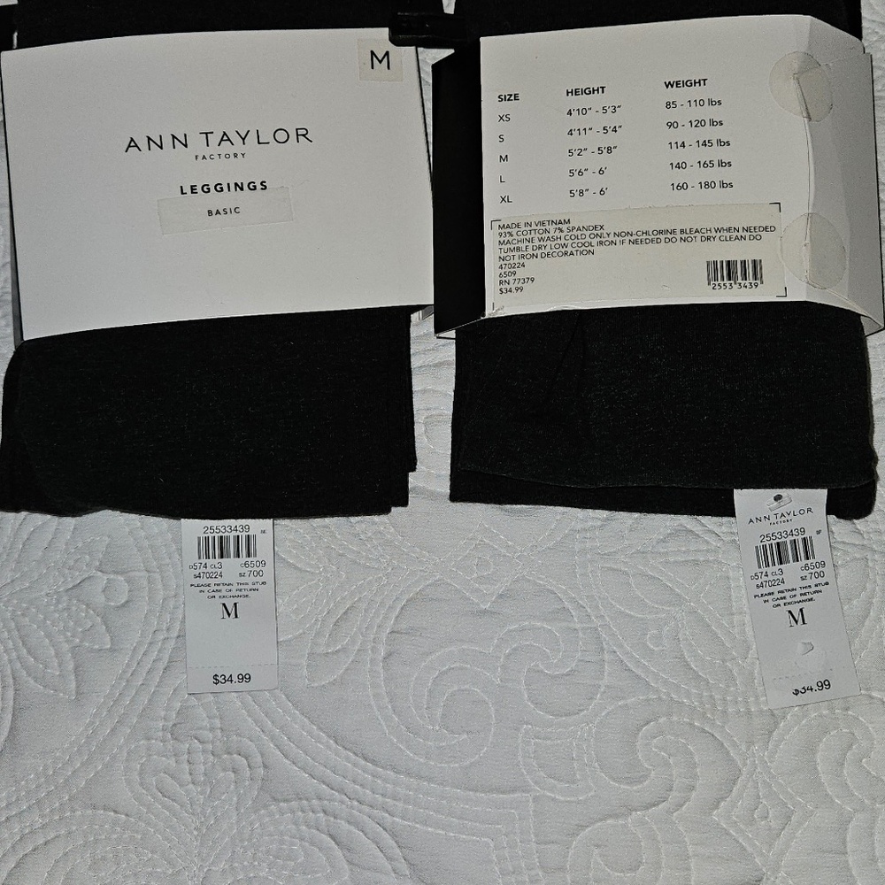 Ann Taylor Factor Basic Leggings NWT